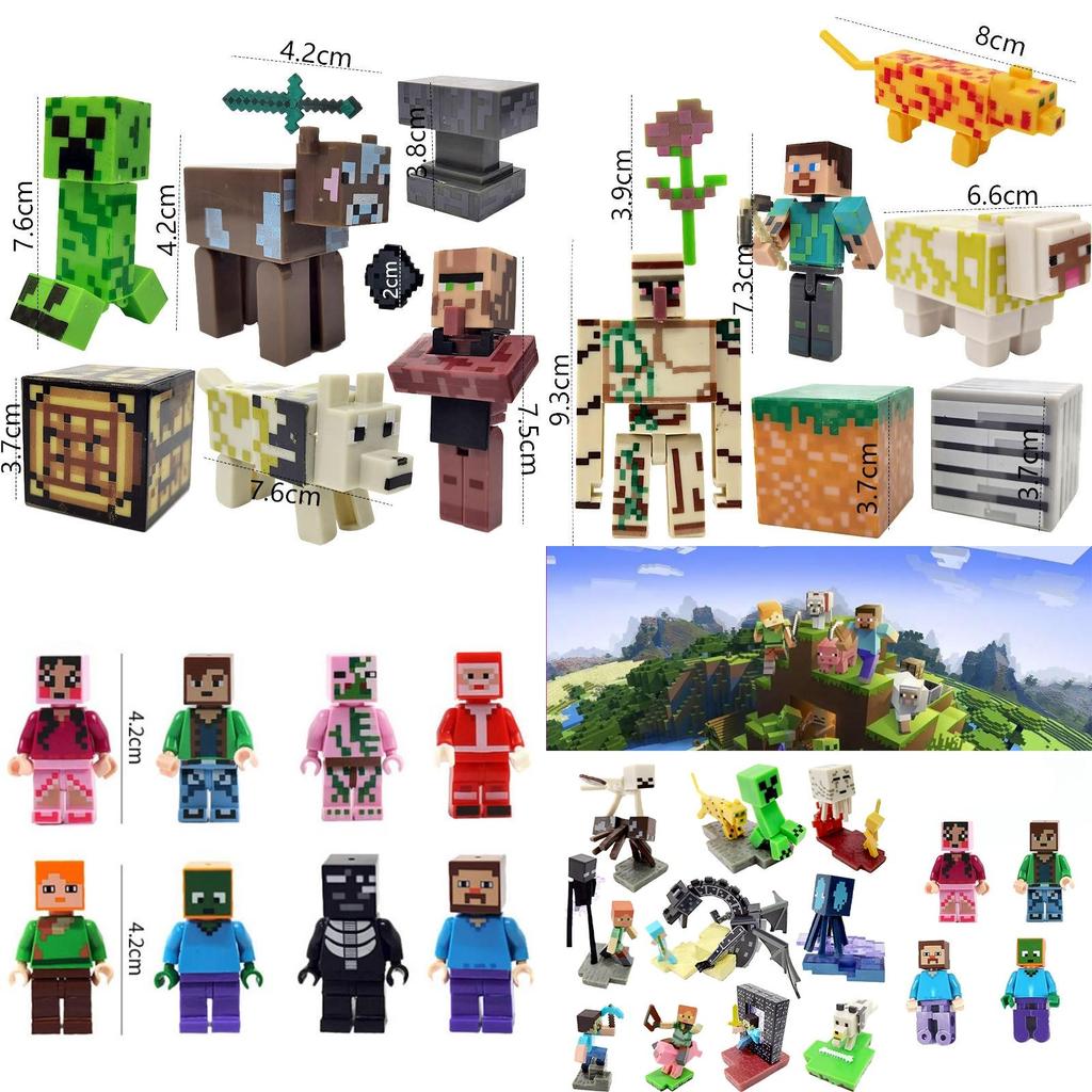 Minecraft Theme Building Blocks Cake Decoration Set For Party Supplies