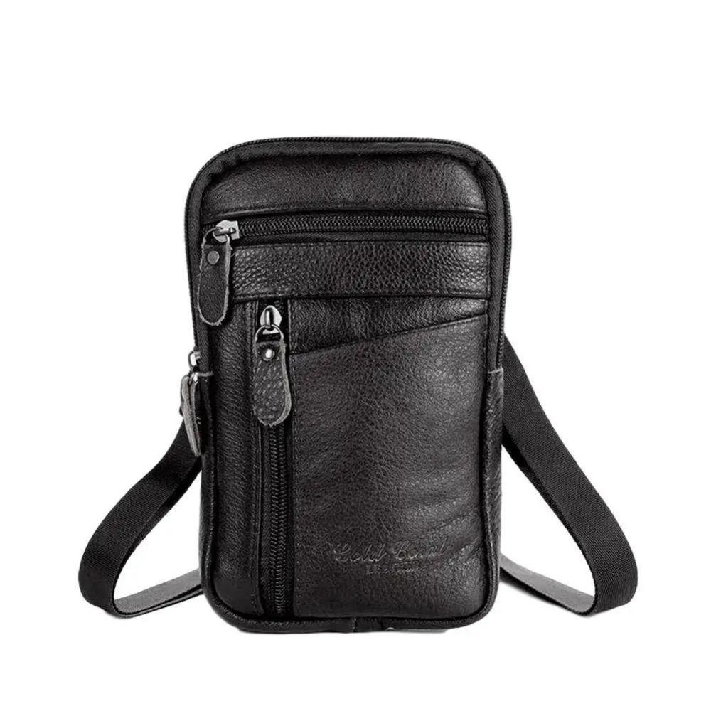 Genuine Leather Phone Chest Bag Large Capacity Messenger Bag Crossbody Phone Bag  Cell Phone