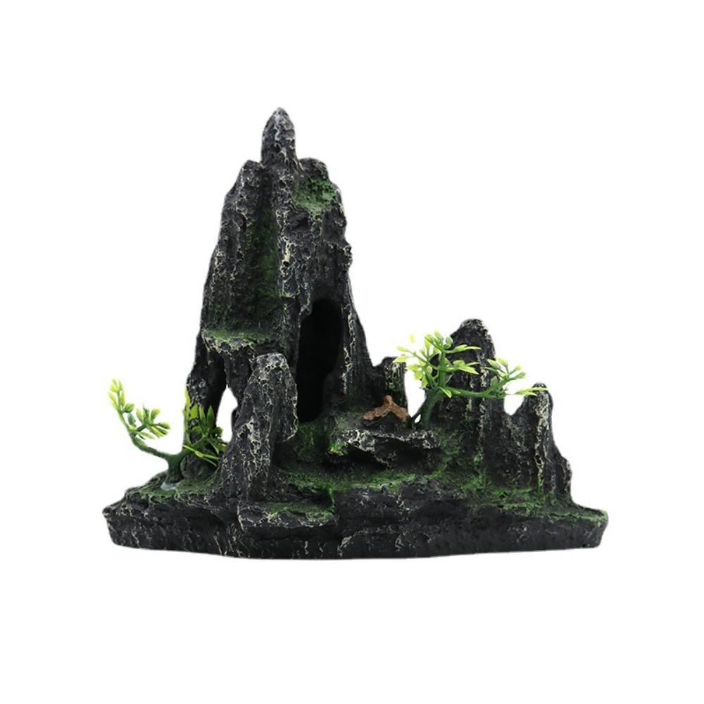 Resin Aquarium Rockery Mountain Decoration Artificial Mountain Stone Statue  Living Room