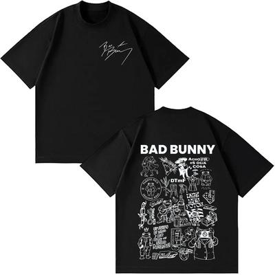 Unisex Γυναικεία Μόδας Μπλουζάκια Ράπερ Bad Bunny Περιοδεία 2026 Debi Tirar Mas Fotos DTMF Merch Μπλουζάκι Βαμβακερό Απλό Ρετρό Μπλουζάκια
