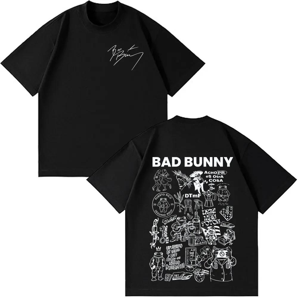 Unisex Women Fashion T Shirts Rapper Bad Bunny Tour 2026 Debi Tirar Mas Fotos DTMF Merch T-shirt Cotton Casual Vintage T-shirts