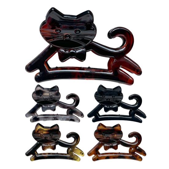 Girl Hair Claw Cat Design Anti-slip Teeth Hair Clip Back Head Shower Shark Hair Clip School Events Festive Hair Accessory