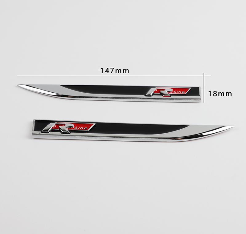 BAKB5 2025 Hot 2pcs Car Body Fender Side Wing Sticker Emblem For Volkswagen R Rline Polo T5 Golf 5 6 7 8 Passat B6 Arteon Scirocco GTD