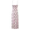 French Retro Print Lace-up Sexy Halter Suspender Dress Women's Summer Vacation Slim-fitting Slim Skirt