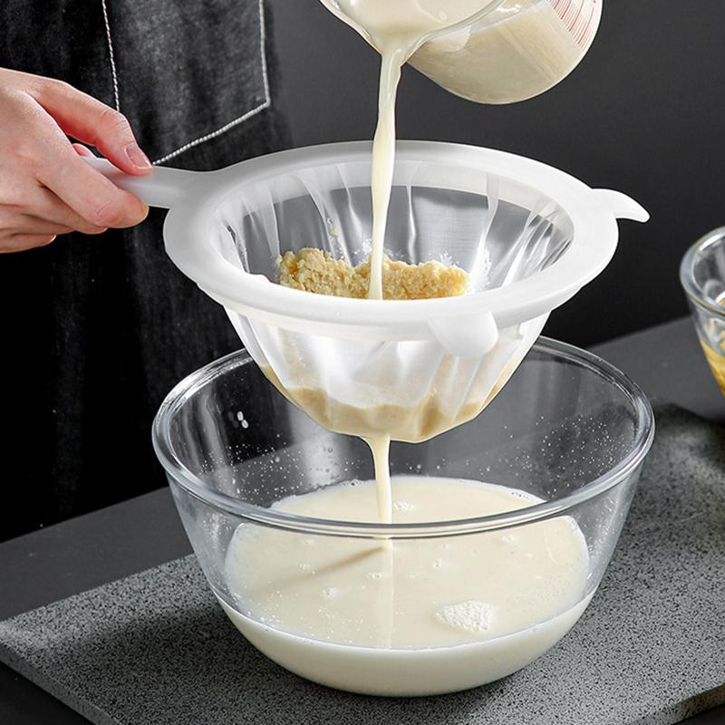 200 Mesh Strainer Ultra Fine Mesh Filter Nylon Sieve Filter Spoon Soy Milk Juice Coffee Tea Filter Kitchen Tools Accessories