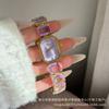 French Style Mini Crystal Watch for Women Light Luxury Elegant Diamond Dress Wristwatch