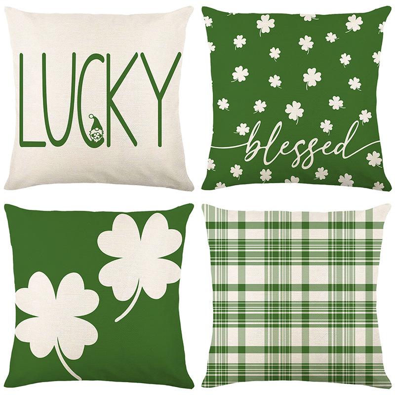 New St. Patrick's Day Pillow Cover Northern Festival Home Fabric Sofa Cushion Cover