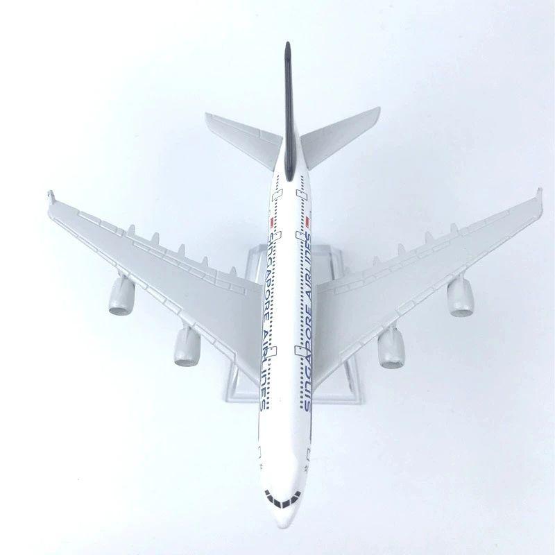 A380 Metal Aircraft 16cm Colorful Singapore Airways 1:400 Airplane Alloy Model For Aviation Enthusiasts Gifts Room Decoration