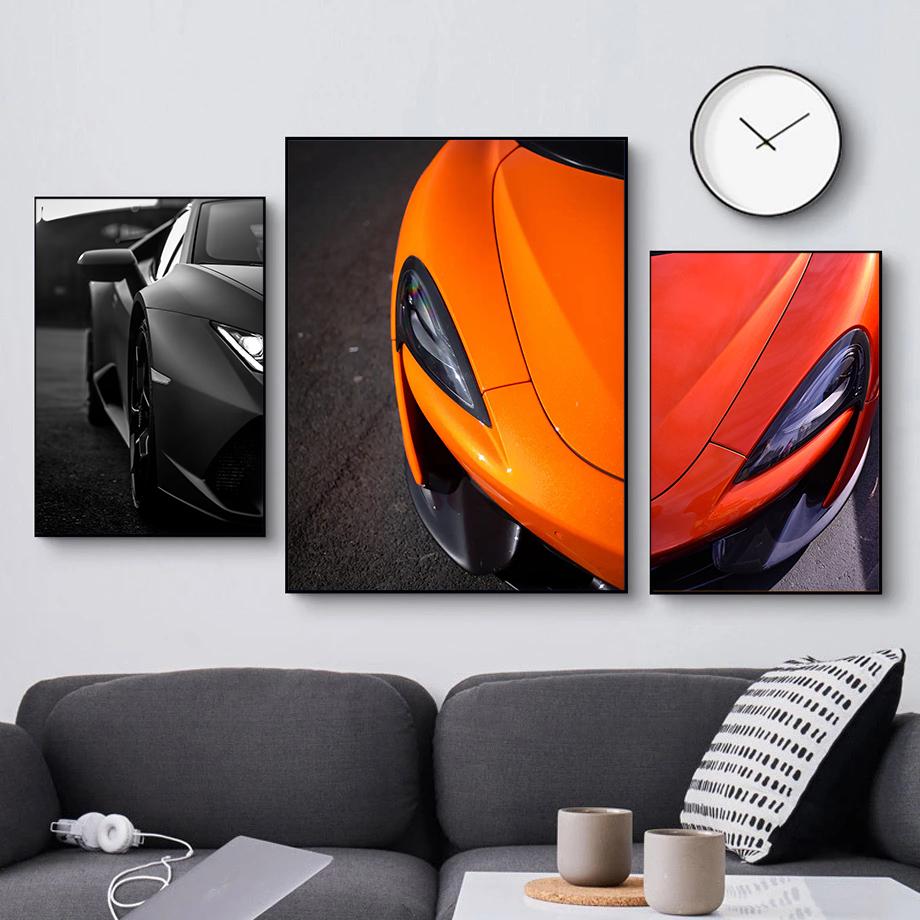 Cool Modern Car Series Photography Posters Pop Super Sports Cars Prints Canvas Painting Wall Art Pictures Home Living Room Decor