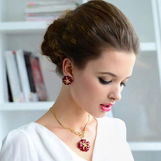 Women's Elegant Flower Starfish Charm Rhinestone Ear Studs Fashion Earrings Gift