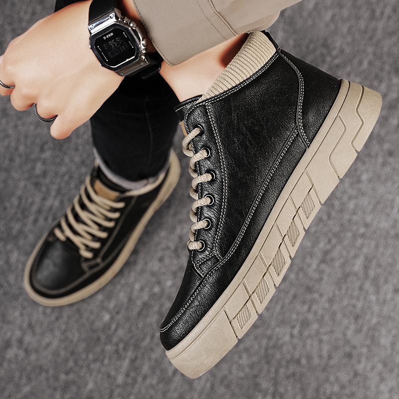 Ny mote Høst Og Vinter Høytopp for menn Martin Boots Studenter Mann Gutter Trending Soft Sole Arbeidssko Arbeidsbeskyttelse Martin Sneakers