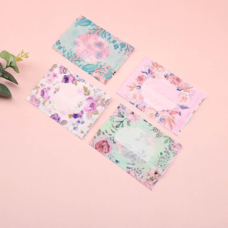 100Pcs Floral Cookie Bag Candy Wrapper Pastry Bag Homemade Handmade Biscuit Plastic Packing For Wedding Party Kitchen