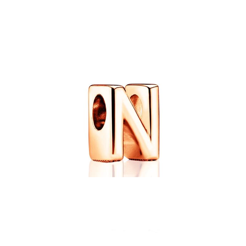 Sparking Rose Gold Plated 26AZ Letter Charm Bead Charms Dangle Compatible With copper Authentic Snake Bracelets Necklaces Bead Charms Ideal For Diy J