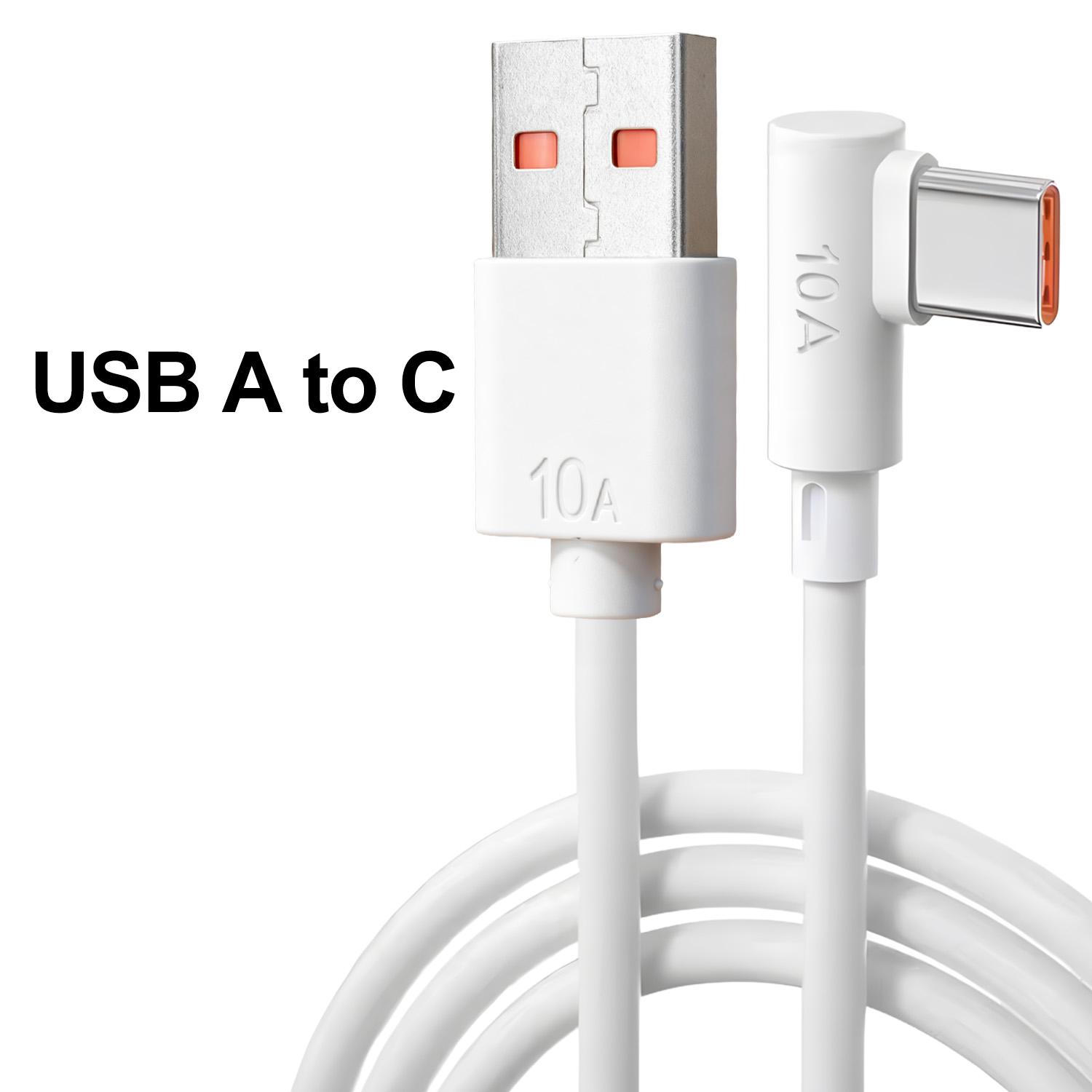 

Elbow USB Type C Cable 10A Fast Charging Data Cord For Huawei Honor Xiaomi Redmi Samsung Super Charge 66W USB C Charger Line 1m