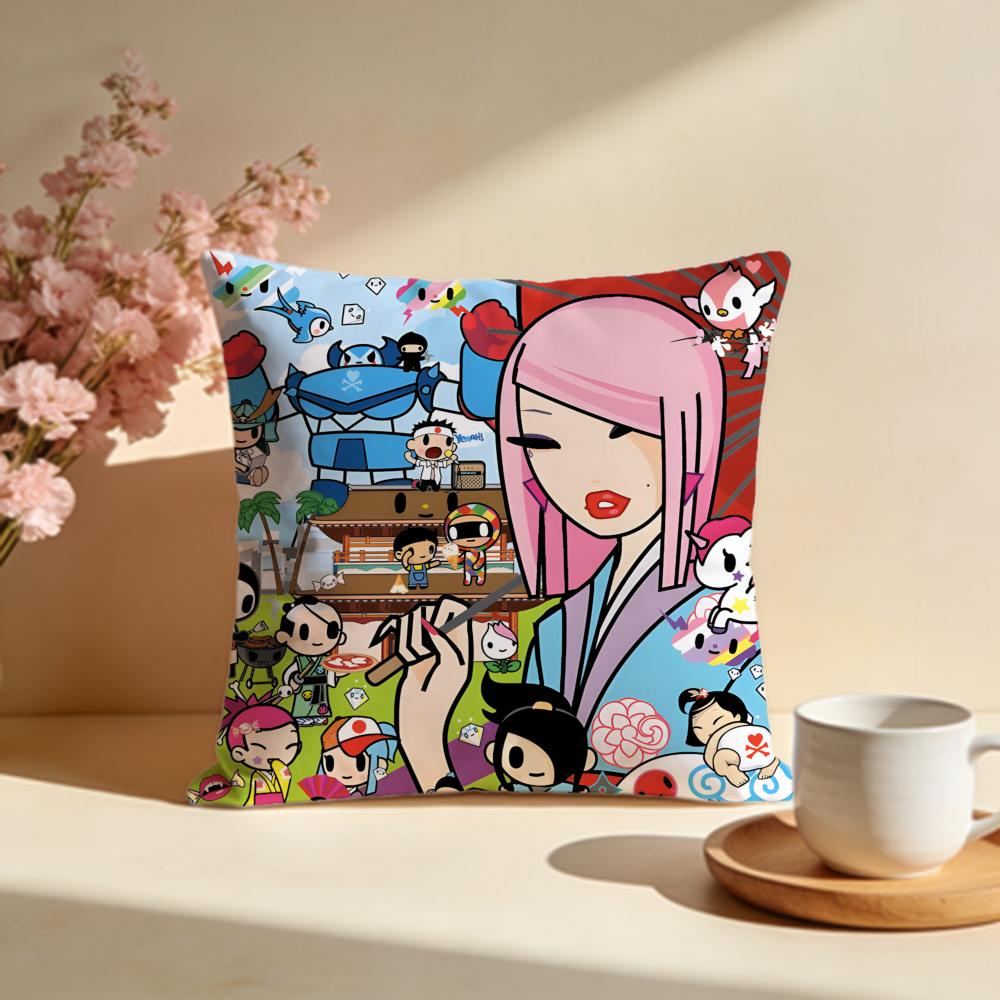 Trendy TTokidokiful Cushion Cover Stylish Washable Pillow Cover Ideal for Couch Bedroom Car Decoration
