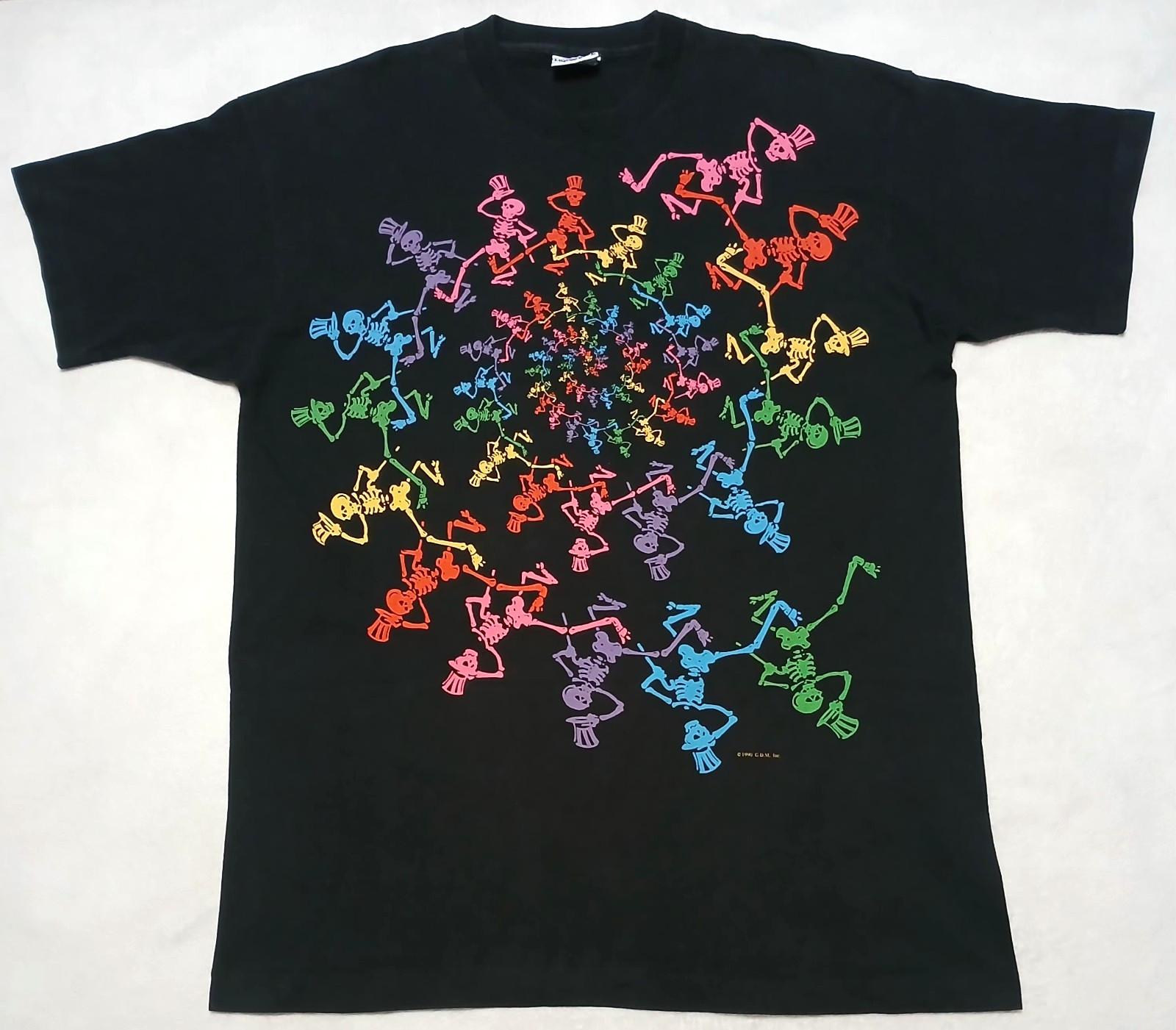 Vintage Grateful Dead T-Shirt Men s XL Liquid Blue Dancing Skeletons 1990 G.D.M S