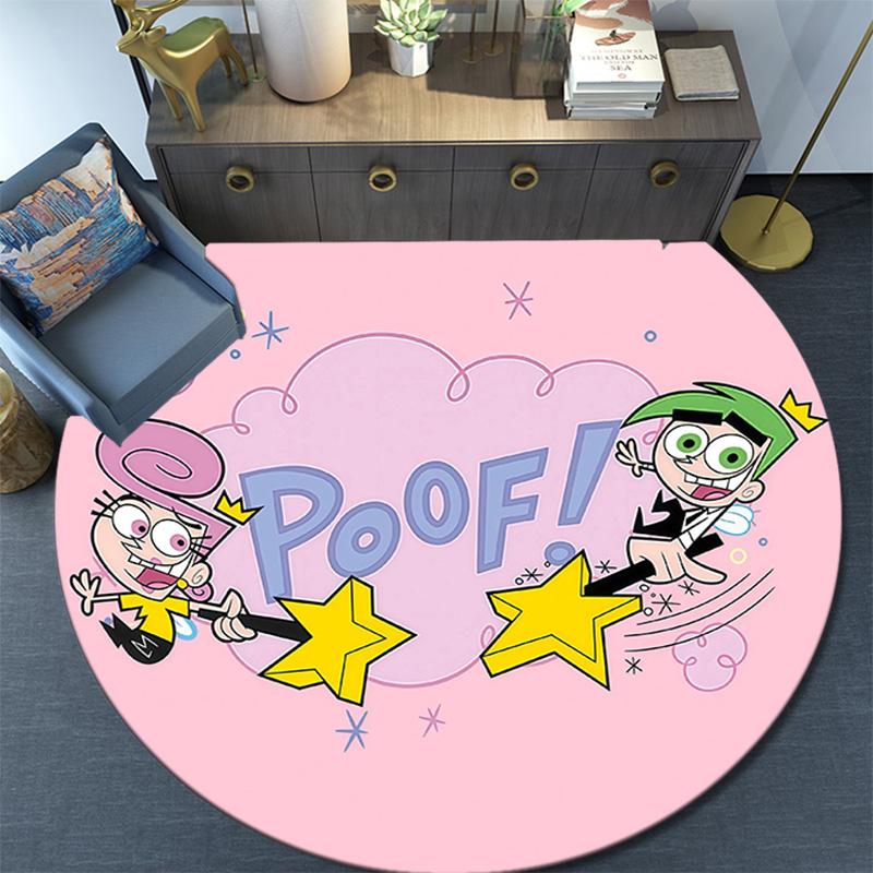 The Fairly OddParents2 Round Area Rug,Carpet Rug for Living Room Bedroom Sofa Playroom Decor,Non-slip Floor Mat