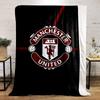Red-and-white Crest with Manchester United Text On a Black Background. for All Seasons Blanket Lunch Break Throw Gift