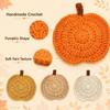 4PCS Crochet Pumpkin Coasters Halloween Fall Table Decor Knit Cup Mats for Coffee Mugs Cup Holders 5