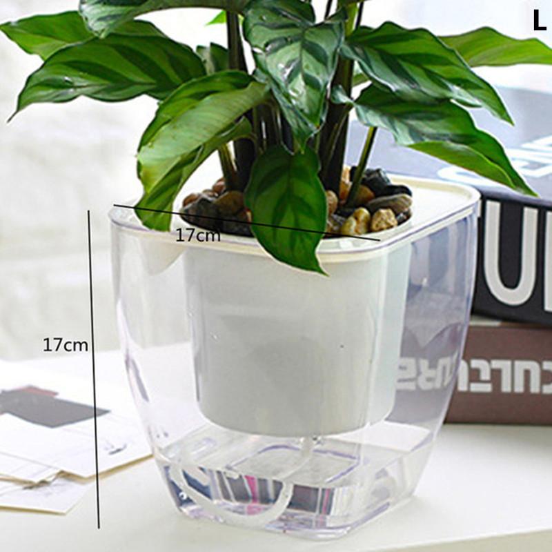 Blumentopf Selbstbewässerung Pflanzgefäß Transparentes Pflanzgefäß Blumentopf Wasserspeicherbecken Lager Gartenzubehör Heimdeko FU