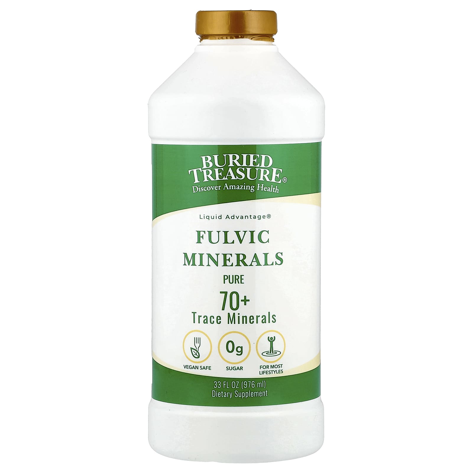 

70+ Минералов растительного происхождения, Чистые коллоидные минералы, 32 жидких унции (946 мл)