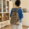 Plecak w kratę w stylu koledżowym dla ucznia gimnazjum, lekki plecak szkolny podróżny o dużej pojemności