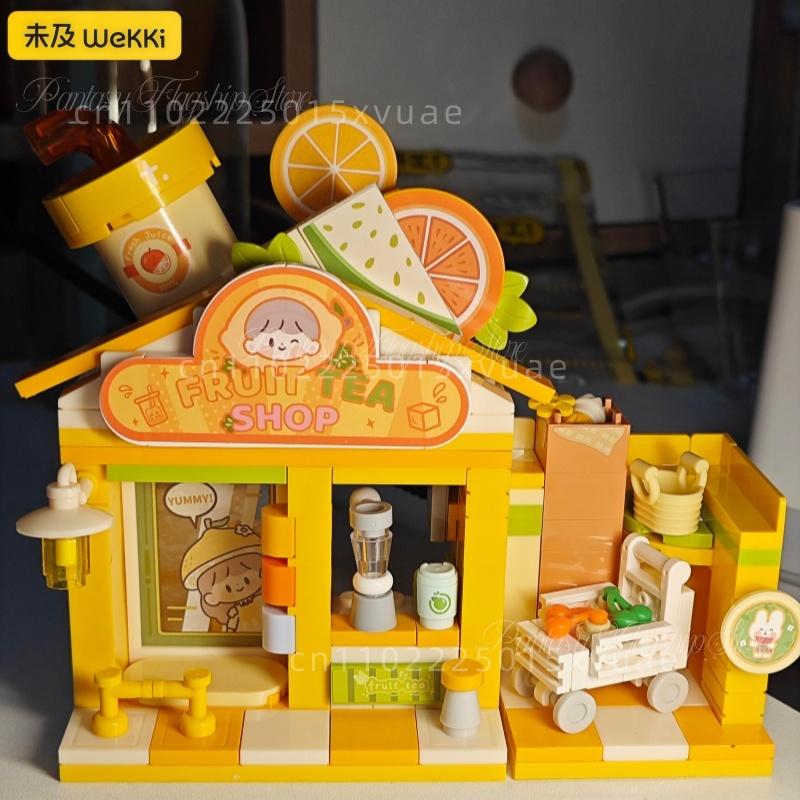 Wekki Zzoton Building Blocks Cartoon Shop Street Scene Assembling Toy Models Desktop Decoration Collectible Cute Holiday Gifts