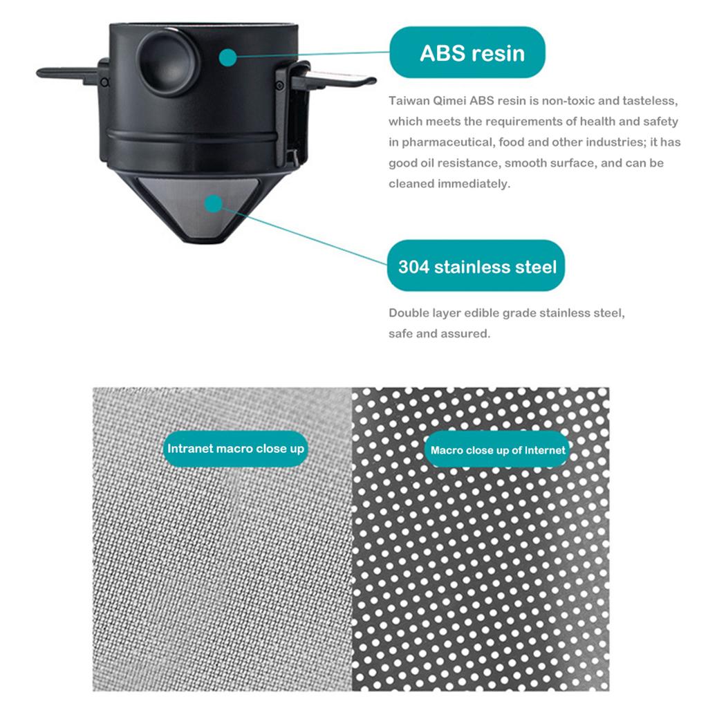 Coffee Filter Stainless Steel Coffee Tea Drip Holder Reusable Paperless Pour Over Coffee Funnel Kitchen Accessories