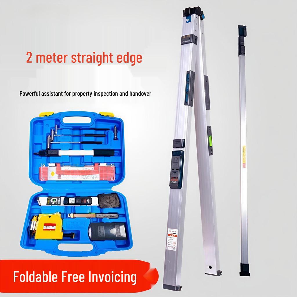 2m Aluminum Alloy Digital Spirit Level - High Precision, Thickened Design for Decoration & House Inspection