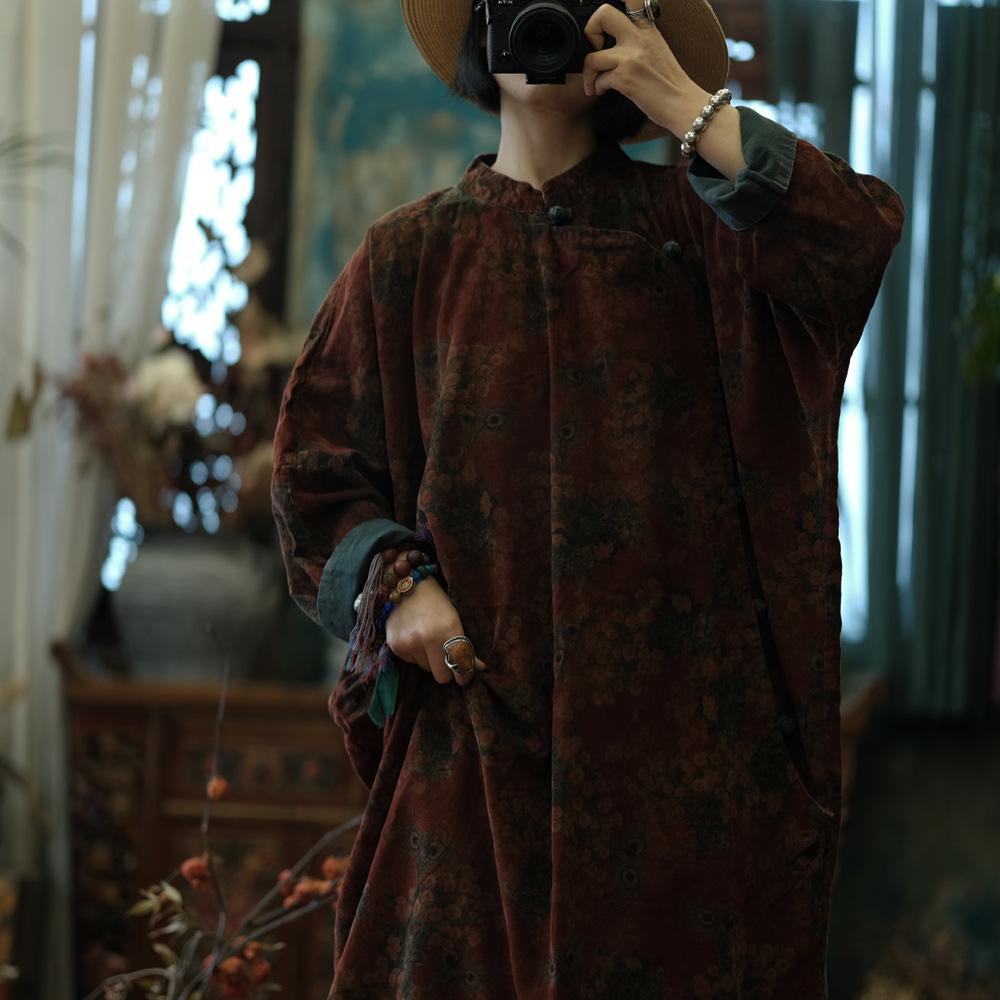 Johnature Women Chinese Style Stand White Dresses Long Sleeve Button High Quality Spring A-Line Dresses