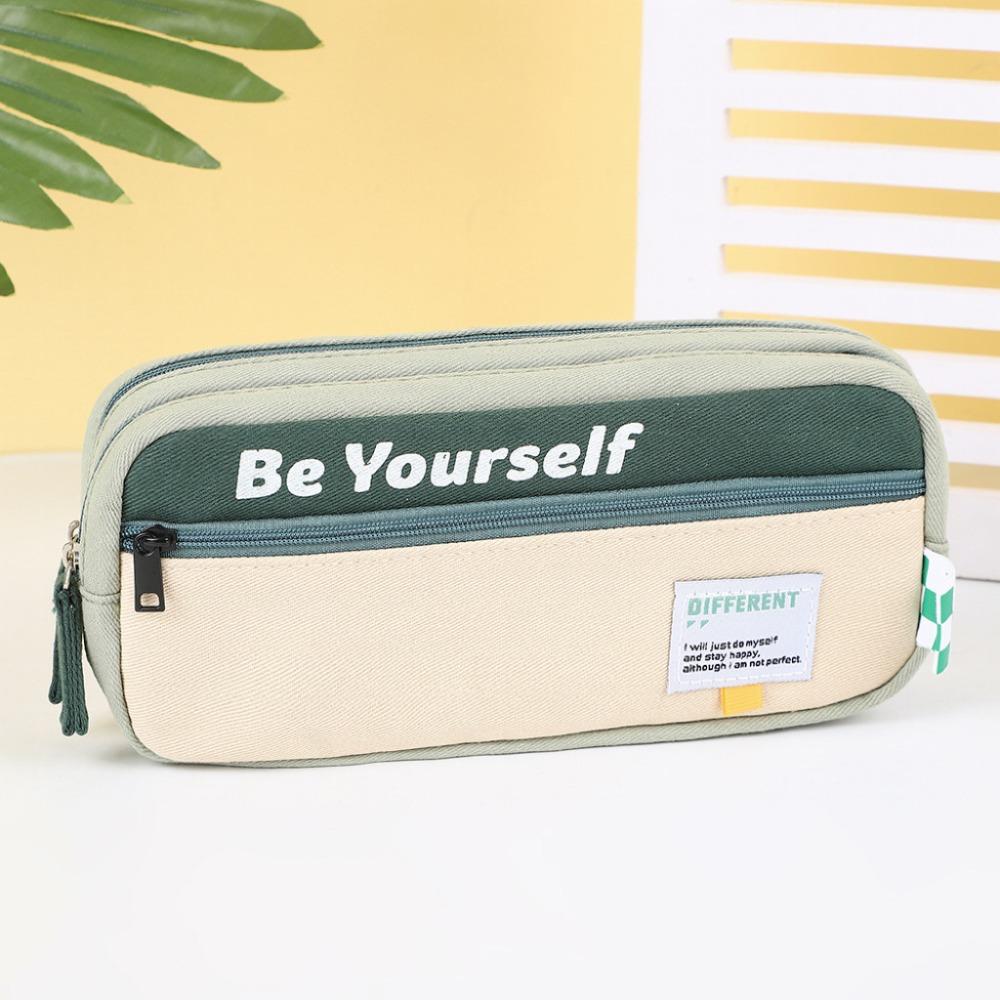 Dirt Resistant Storage Pencil Bag Canvas Cartoon Pencil Cases Student Learning