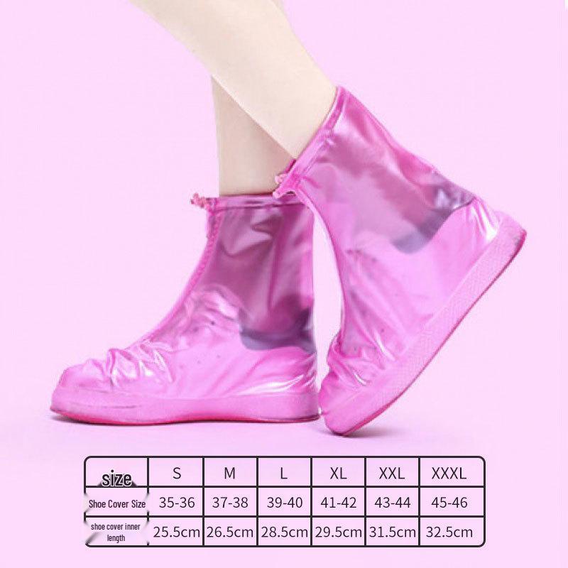 Cubrezapatos de PVC impermeables, antideslizantes y resistentes al desgaste para hombres y mujeres; antiincrustante, engrosado para lluvia y nieve, diseño portátil.