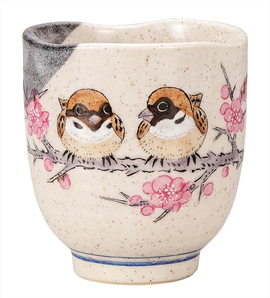 

Kutani ware Iwataya teacup, sparrow K9-697
