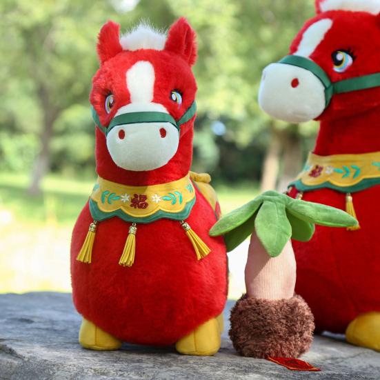 Horse Doll 2026 Chinese New Year Zodiac Horse Doll Plush Toy Multiple Sizes Red Auspicious Blessings Fortune Doll