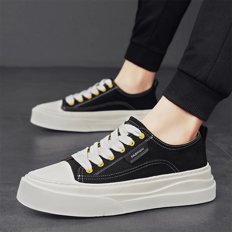 Canvas Men's Shoes Summer Breathable Trend Casual Ugly Cute Big Head Board Shoes Student Sports Thick Sole Heightening Cloth Shoes
