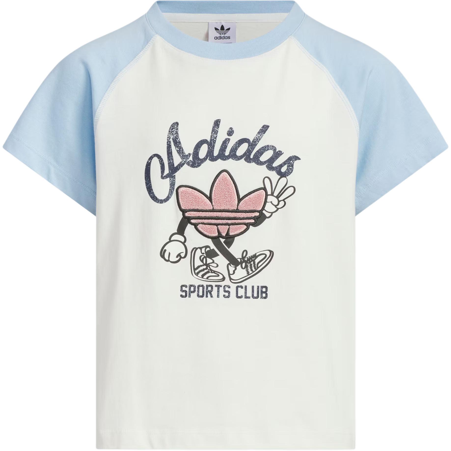 

Adidas Originals T Shirt White/Pink Blue Children Aged 3 7 Years Old JV5292 140