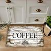 1 x Anti-Ermüdungs-Küchenteppich, Kaffeemotiv-Druck, wasserdicht, rutschfest, dick gepolstert, robuste, bequeme Stehmatte für die Küche