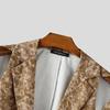 INCERUN Men Lapel Neck Cutout Long Sleeve Button Floral Print Thin Blazer Coats
