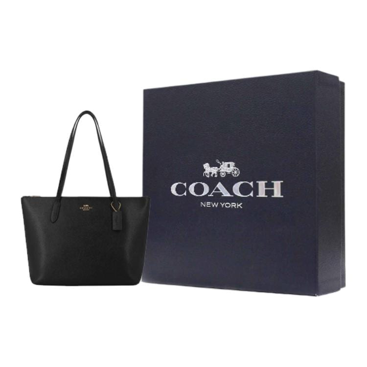 COACH Zip Top Tote Leather Shoulder