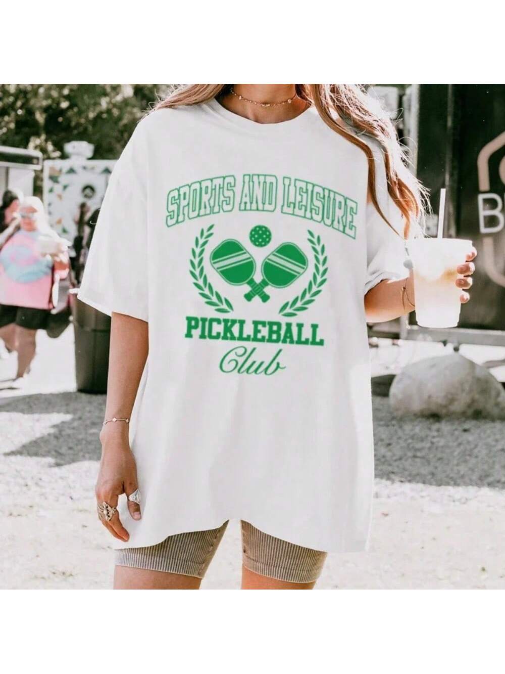 

90s Retro Pickleball Club T-Shirts For Women Oversized Vintage Sports Graphic Tees Fashion Tops Unisex Vacation Clothes XXXXXL чёрный