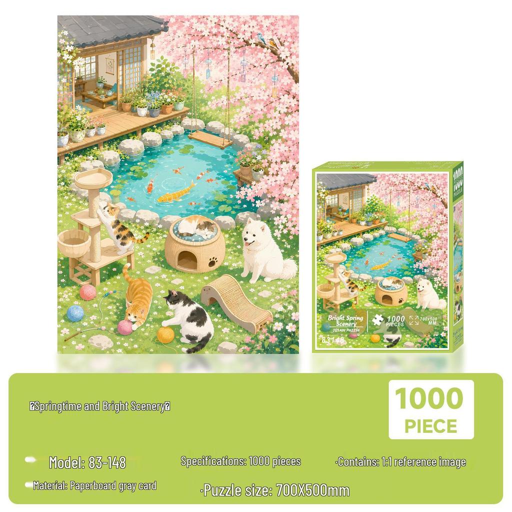 Puzzle Jigsaw cu Peisaj Pictură Celebră de 1000 de Piese pentru Adulți - Jucărie pentru Decompresie