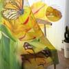 Red Tulips And Butterfly Sheer Curtains Bedroom Voile Curtain Living Room Window Sheer Curtains Kitchen Tulle Drapes