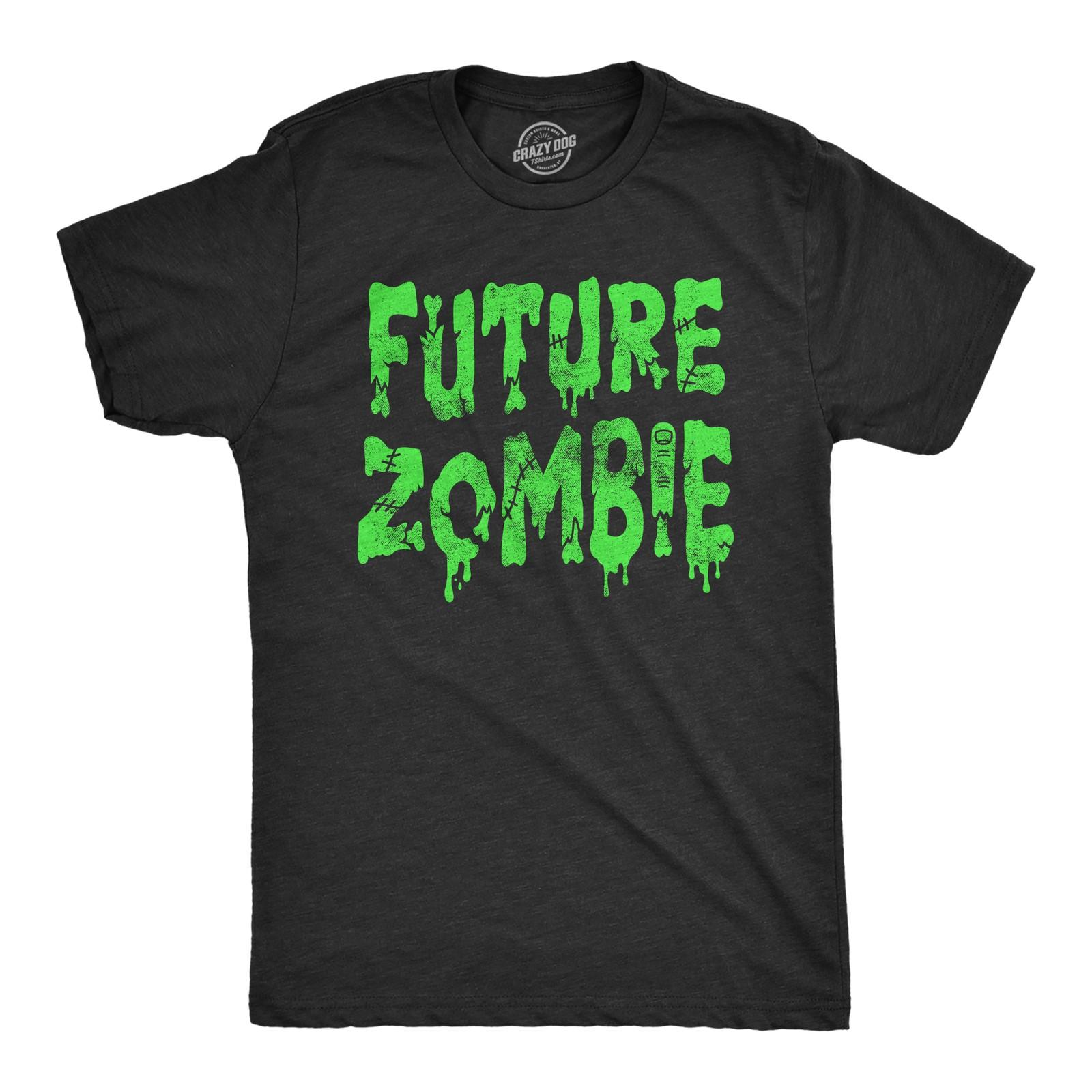 Мужская футболка Future Zombie Смешная Жуткая Слизистая Нежить Зомби Футболка для Парней XXXL