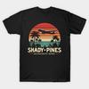 Men Black Print T-shirt Shady Pines Retirement Home Vintage Retro Sunset No-Cut Transfer Paper Print Cotton Tshirt