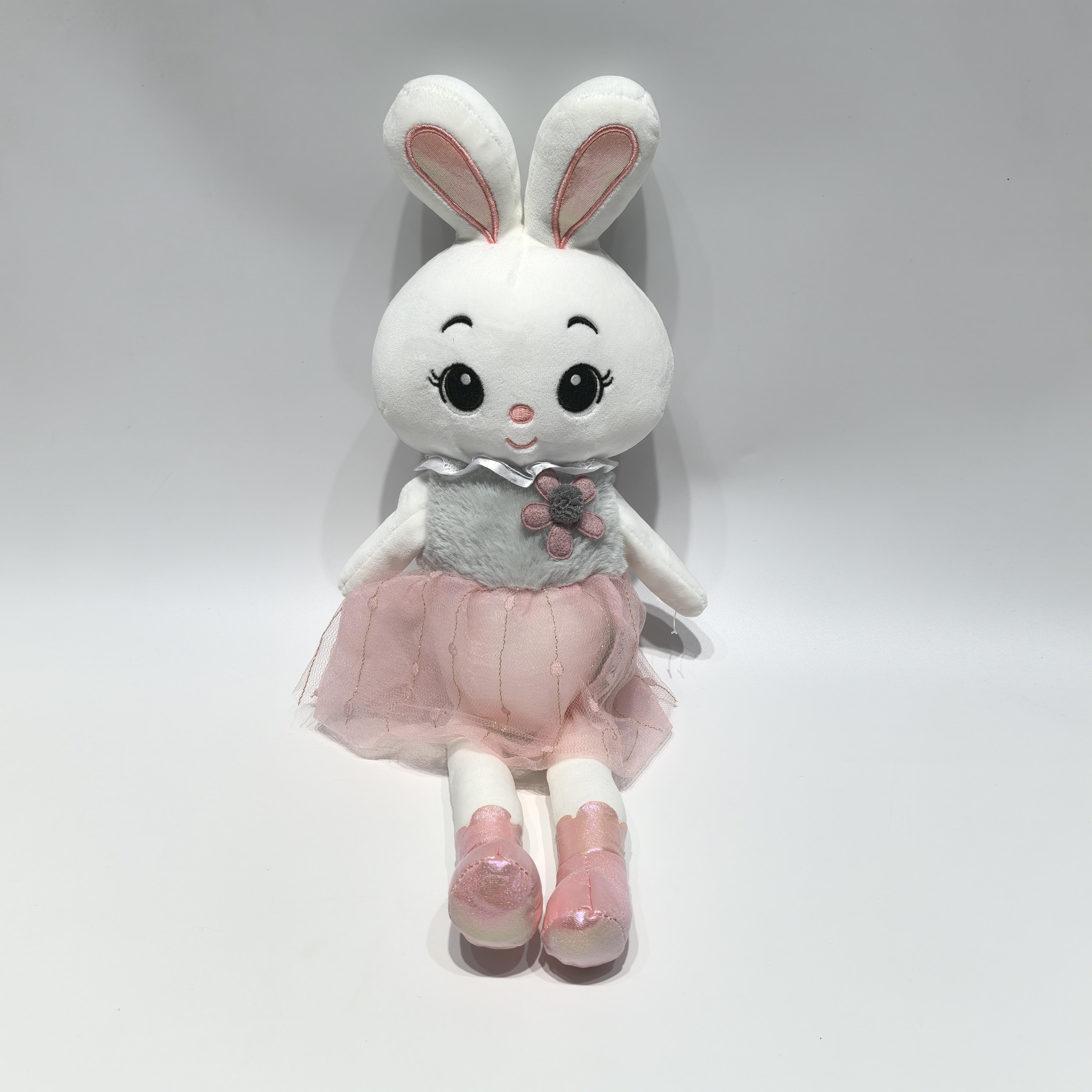 Stuffed animal doll girly heart tutu skirt long ear rabbit plush toy pink aire rabbit plush toy 45 cm