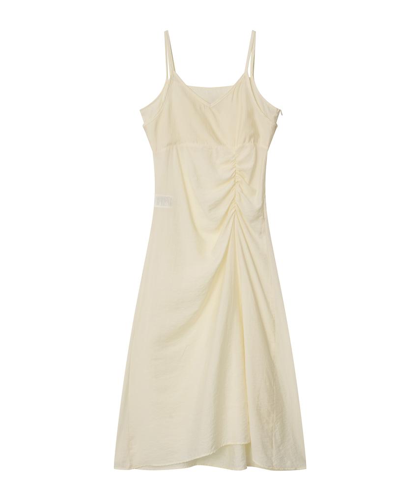 Marot Sheer Stripe Slip Dress_Cream
