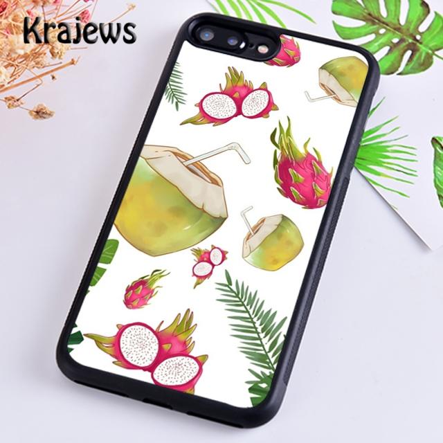 Krajews summer Fruit Coconut on the beach Phone Case Cover For iPhone 17 Air 16 15 14 plus 11 12 13 pro max coque Fundas