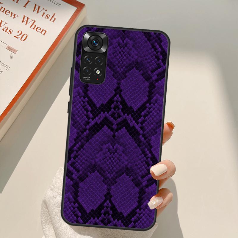 Python Snake Skin Case For Xiaomi Redmi Note 10 8 9 11 Pro 8T 9S 10S 11S Redmi 10C 9C 9A 9T K50 K40 Gaming