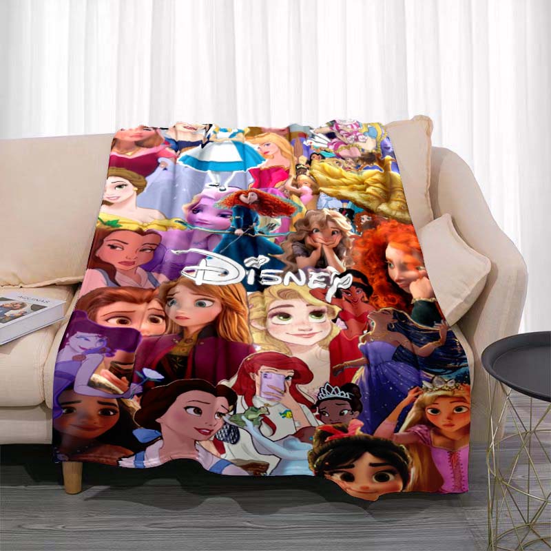 A Variety of Disney Princess Cartoon Blankets, Suitable for All Seasons, for Children and Adults, A Luxurious Gift Choice.