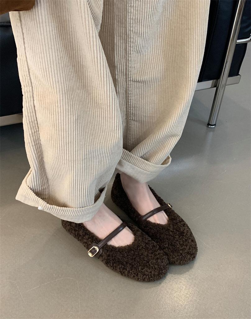 Inner 3cm Mary Jane Mao Mao Shoes Women's Shoes 2025 New Autumn and Winter Gentle Word with Doudou Shoes